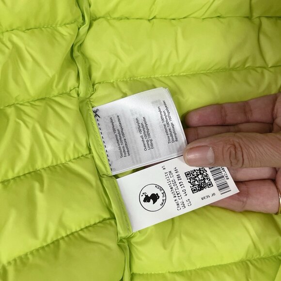 Save The Duck Lightweight Fluo Yellow Kyla Hooded Puffer Jacket Womens Medium - Picture 8 of 9